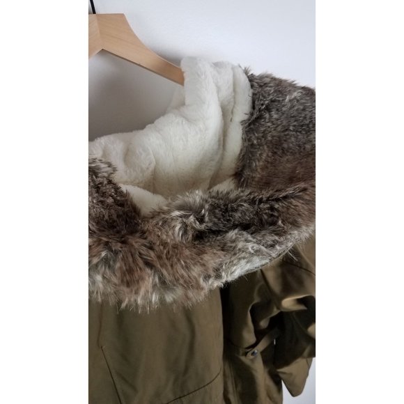 Centigrade Women's Sz. 2X Olive Parka Coat with Faux Fur Details NEW - Picture 11 of 12